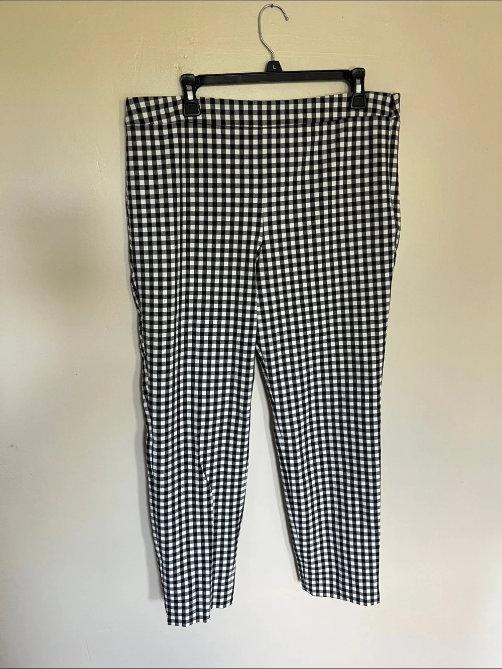 Talbots Gingham Chatham Preppy Ankle Pants Black White Side Zip Size 12 - Picture 4 of 11